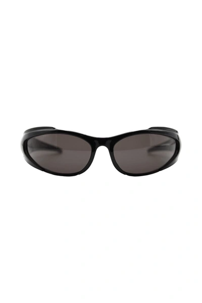 Balenciaga Reverse Xpander Rectangle-frame Sunglasses In Black
