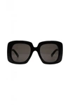 Balenciaga Shiny Black Square-frame Sunglasses Accessories In Black