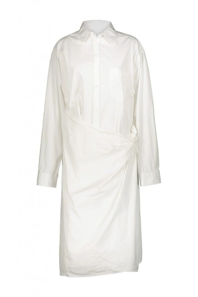 Balenciaga Wrap Midi Dress In White