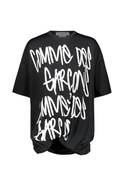 Comme Des Garçons Logo Print T-shirt Clothing In Black