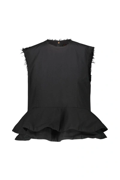Comme Des Garçons Sleeveless Top With Flounce Clothing In Blk