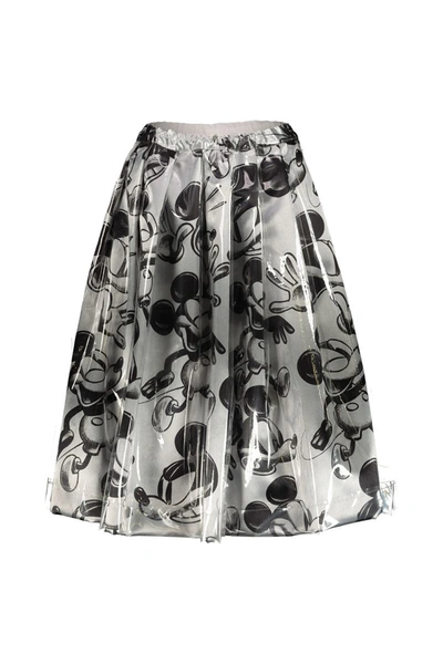 Comme Des Garçons Wide Mickey-mouse Print Skirt Clothing In White