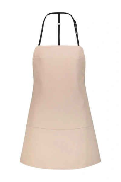 Courrèges Backless Twill Dress In Nude & Neutrals