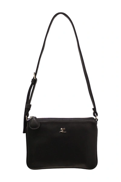 Courrèges Leather Purse In Black