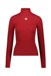 Courrèges Women's Re-edition Rib-knit Turtleneck Top In Red