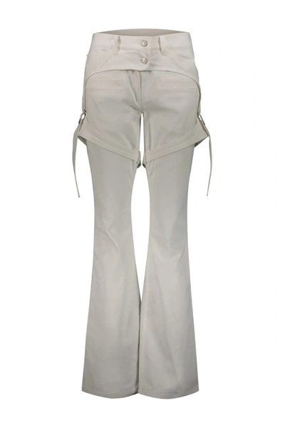 Courrèges Racer Cotton Pants In White