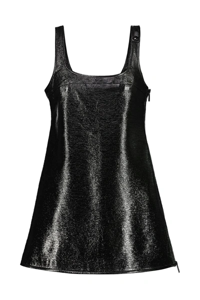 Courrèges Trapeze Vinyl Reedition Dress In Black