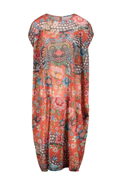 Junya Watanabe Tunic Dress In Printed Cotton In Multi