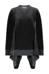 Junya Watanabe Velvet Crewneck Sweatshirt In Black