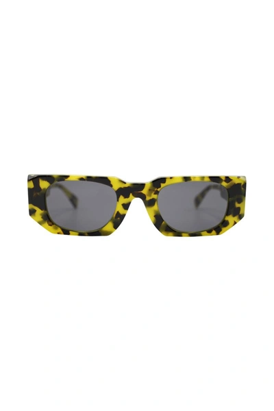 Kuboraum U8 Rectangle-frame Tinted Sunglasses In Yellow & Orange