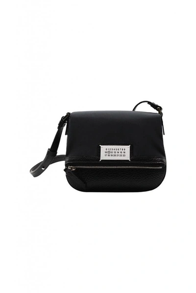 Maison Margiela Grained Leather Shoulder Bag In Black