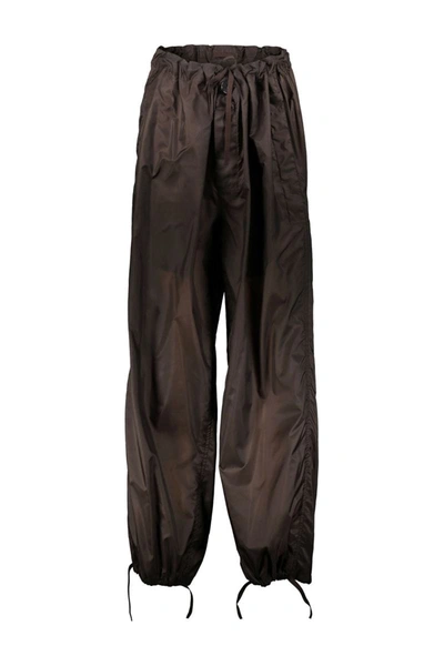 Maison Margiela Loose Fit Nylon Trousers Clothing In Brown