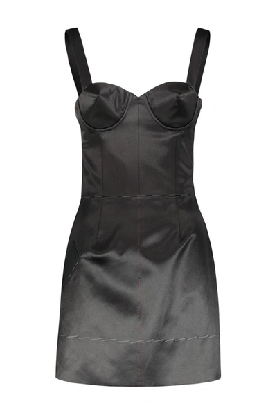 Maison Margiela Stitching Corset Dress Adjustable Straps In Black