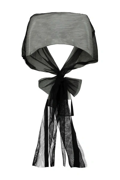 Maison Margiela Stole With Bow In Black