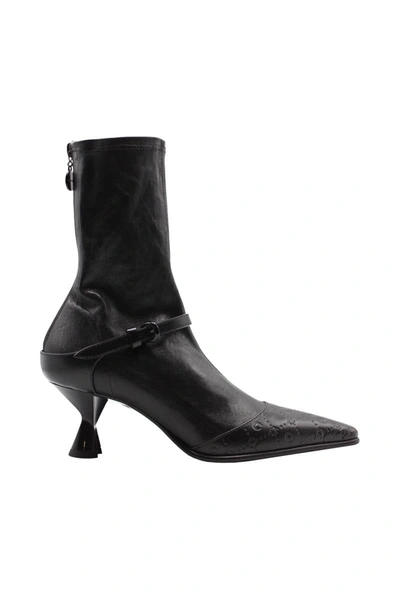 Marine Serre Ankle Boots Shoes In Black