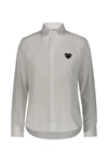 PLAY COMME DES GARCONS COMME DES GARÇONS PLAY   COTTON POPLIN SHIRT WITH BLACK EMBROIDERED HEART CLOTHING