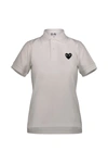 PLAY COMME DES GARCONS COMME DES GARÇONS PLAY  COTTON POLO SHIRT WITH BLACK EMBROIDERED HEART CLOTHING