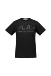 PLAY COMME DES GARCONS COMME DES GARÇONS PLAY BLACK SHORT SLEEVE T-SHIRT WITH BLACK PRINTED LOGO ON THE FRONT AND BACK CLOT