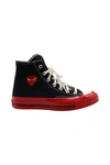 PLAY COMME DES GARCONS COMME DES GARÇONS PLAY RED SUN CHUCK 70 IN BLACK SHOES