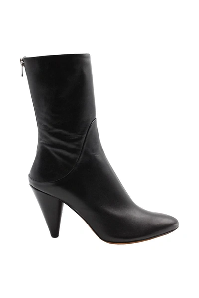 Proenza Schouler Women's Cone 85mm Leather Ankle Booties In Black