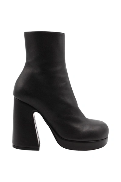 Proenza Schouler Forma Leather Platform Ankle Boots In Black