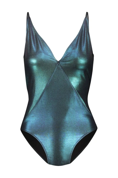 Rick Owens Deep V Bather Swimsuit In Grey