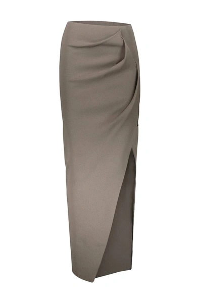 Rick Owens Strobe Rent Skirt In Stretch Knit Viscose In Brown