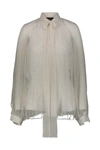 ROCHAS ROCHAS BOW SHIRT IN LUREX STRIPED SILK CHIFFON CLOTHING