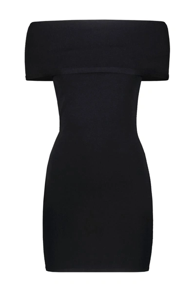 Wardrobe.nyc Off Shoulder Mini Dress In Black