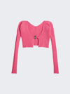 Jacquemus La Maille Pralu Cropped Cardigan In Neon Pink