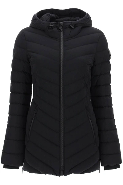 Moose Knuckles Rockcliff Midi Hooded Puffer Jacket In Black