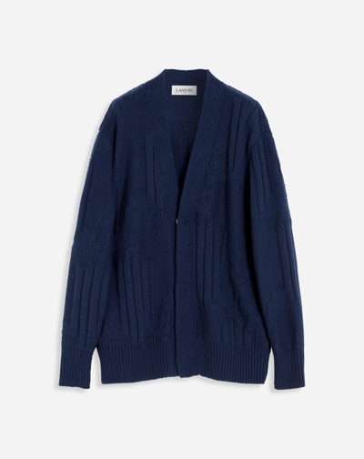 Lanvin Concealed-button Knitted Cardigan In Blau