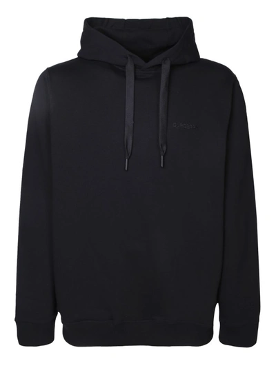 Burberry Equestrian Knight-embroidered Cotton Hoodie In Black