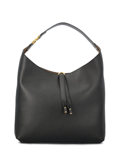 Chloé Marcie Grained Leather Hobo Bag In Black