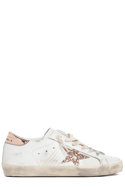 Golden Goose Deluxe Brand Star Glittered Trainers In White