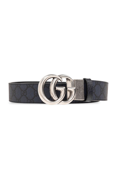 Gucci Reversible Gg Marmon Belt In Blue