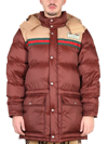 GUCCI GUCCI LOGO PATCH HOODED DOWN COAT
