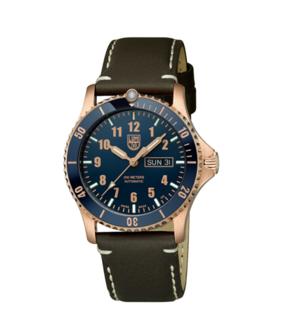 Pre-owned Luminox Xs.0923.set Sport Timer Bronze Blue Dial 42 Mm Automatic Men's Watch