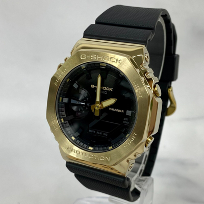 Pre-owned G-shock Casio  Gm-2100g-1a9jf Gm-2100g Analog-digital Gold Plated Mens Watch