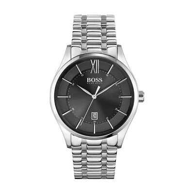 Pre-owned Hugo Boss Mens Wristwatch  Distinction 1513797 Stainless Steel Black