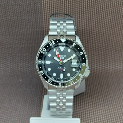 Pre-owned Seiko 5 Sports Ssk001k1 Skx Sports Style Gmt Automatic Stainless Steel Men Watch