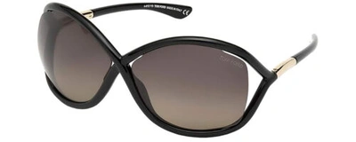 Pre-owned Tom Ford Whitney Ft0009-01d Womens Designer Sunglasses Black Rose Gold/grey 64mm In Gray