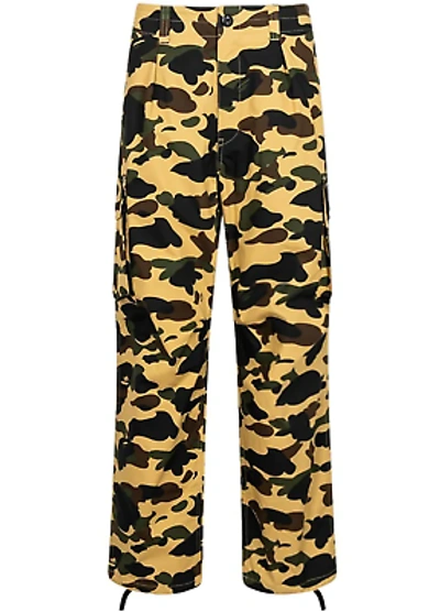 Pre-owned Bape 1st Camo Cargo Pants Yellow [001pti301019myel]