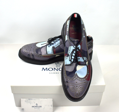 Pre-owned Moncler Gamme Bleu Multicolor Camo Brogues Shoes Size 42, 43