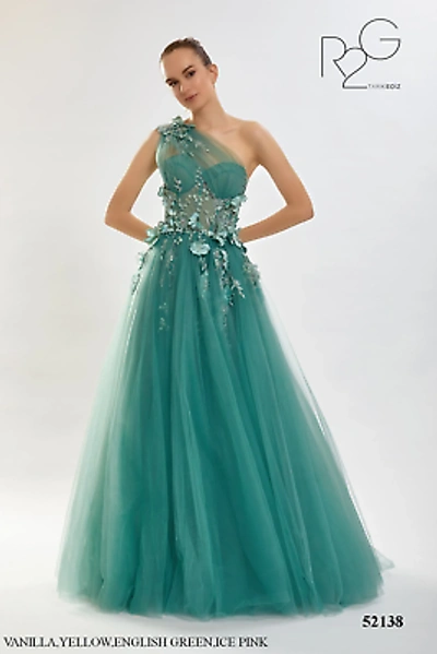 Pre-owned Tarik Ediz 52138 Evening Dress Lowest Price Guarantee Authentic In English Green