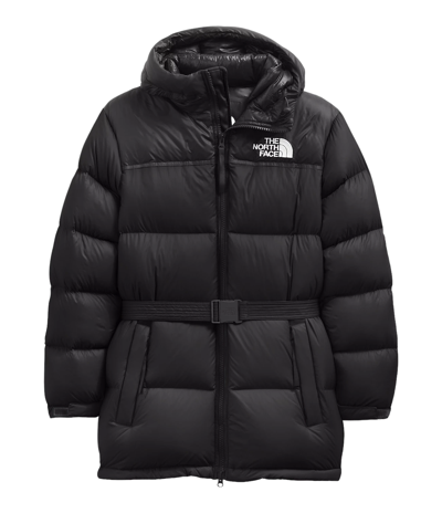Pre-owned The North Face Women's  Nuptse Belted Mid 700 Down Jacket $400 In Tnf Black