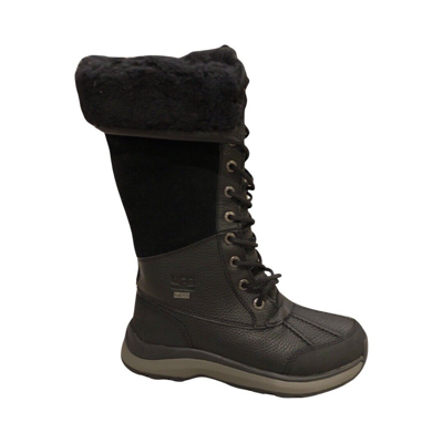 Pre-owned Ugg Women's Adirondack Iii Tall Black Leather Wateproof Boots 1095142