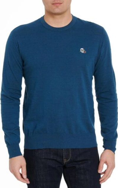 Pre-owned Robert Graham Men's Drifters L/s Sweater In Teal