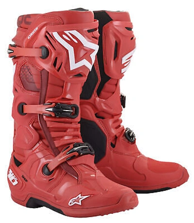 Pre-owned Alpinestars Tech 10 Boots Red Sz 10 2010020-30-10
