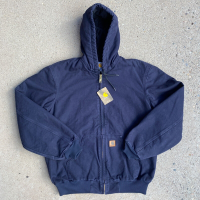 Pre-owned Carhartt J130 Sandstone Jacket Mt Medium Tall Midnight Mdt Blue Navy